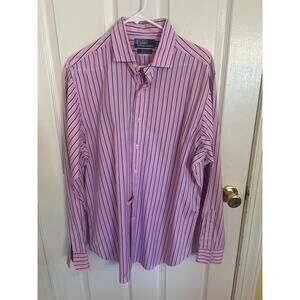 Polo Ralph Lauren‎ Estate Classic Fit Pink Striped LS Size 16.5/Large